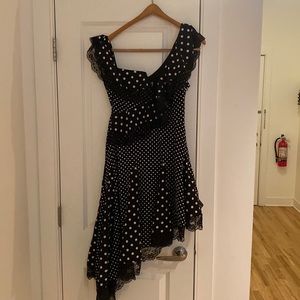 One Shoulder Lace Trim Dress